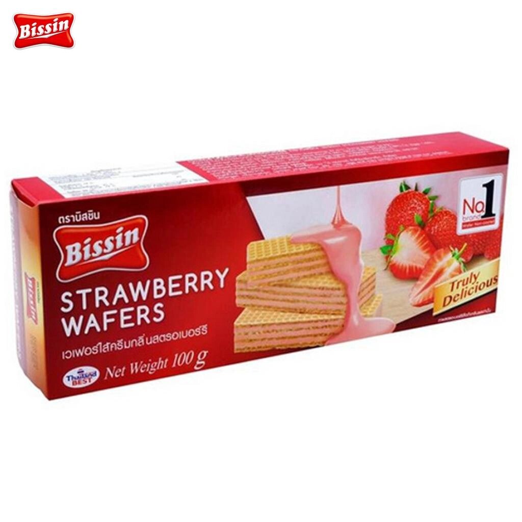 Bissin Полуничні вафлі 100 гх 1 шт/3 шт/6 шт/12 шт - Thai Snack Під замовлення з Таїланду за 30 днів, доставка від компанії greencard - фото 1