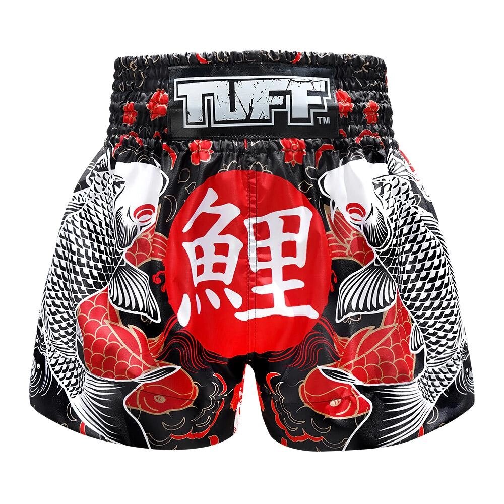 Боксерські шорти TUFF для тайського боксу «Чорна японська риба коі» Під замовлення з Таїланду за 30 днів, доставка від компанії greencard - фото 1
