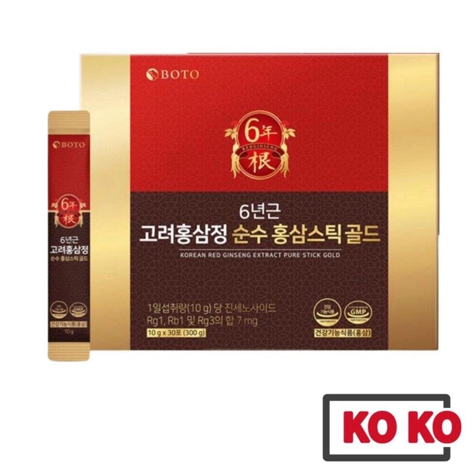 [BOTO] Корейський 6-річний екстракт червоного женьшеню Pure Stick Gold 10 г X 30 паличок під замовлення з кореї 30 днів  від компанії greencard - фото 1