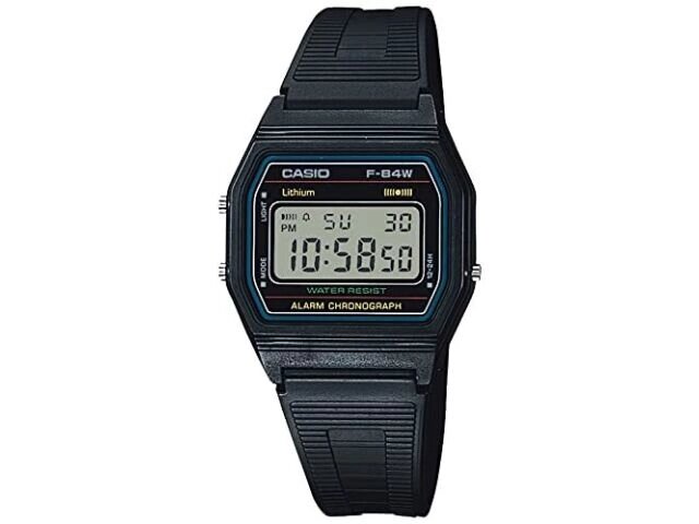 Casio Колекція F-84W-1QJH Чоловічий годинник з чорним полімерним ремінцем та сигналізацією зі світлодіодним від компанії greencard - фото 1