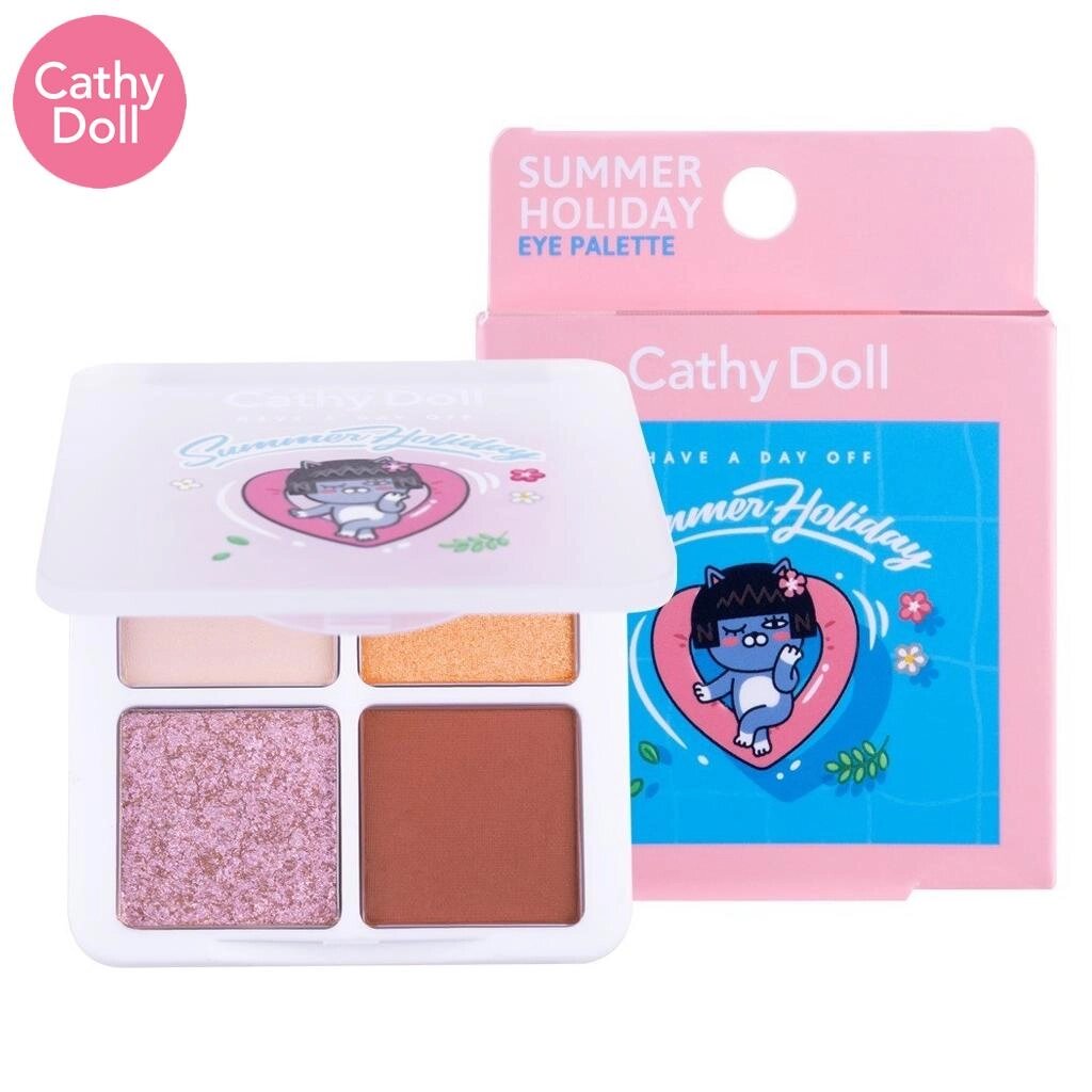 Cathy Doll Палітка для очей Kakao Friends Summer Holiday Eye Palette 1,5 г X 4 кольори - тайська косметика для макіяжу від компанії greencard - фото 1