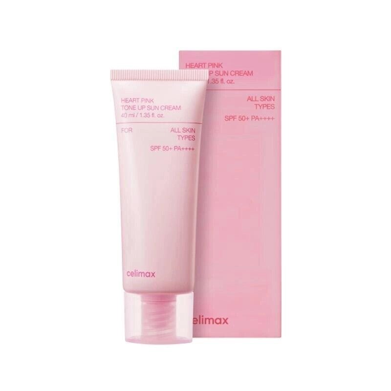 CELIMAX Сонцезахисний крем Heart Pink Tone Up SPF 50+ PA++++ 40 мл під замовлення з кореї 30 днів доставка безкоштовна від компанії greencard - фото 1