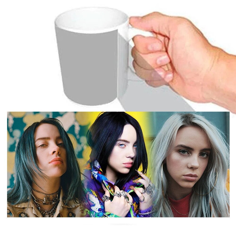 Чашка Біллі Айлиш Billie Eilish Код/Артикул 65 billi_1 від компанії greencard - фото 1