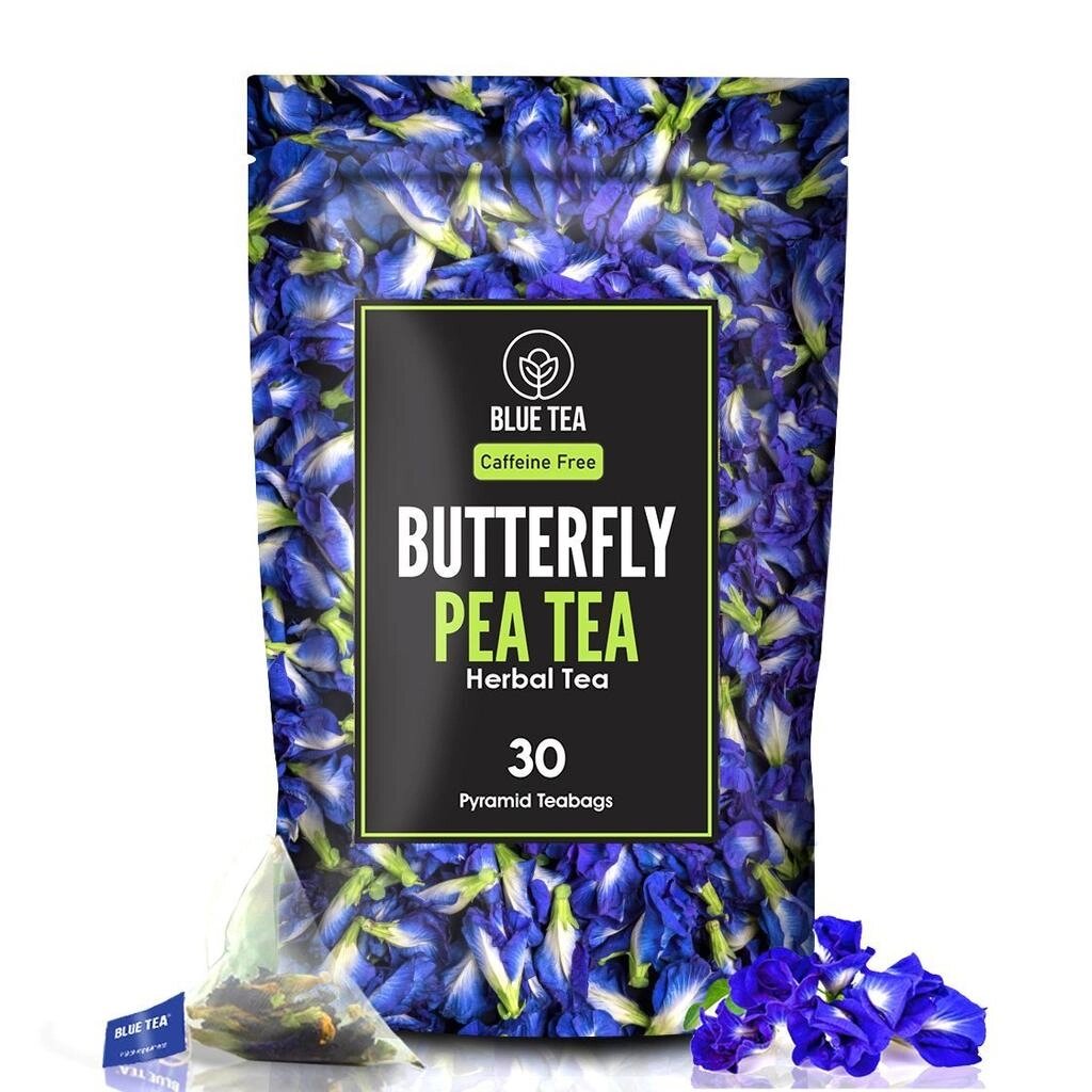 Чай із Кліторії (30 пак, 0,65 г), Butterfly Pea Herbal Tea,  Blue Tea під замовлення з Індії за 45 днів, доставка від компанії greencard - фото 1