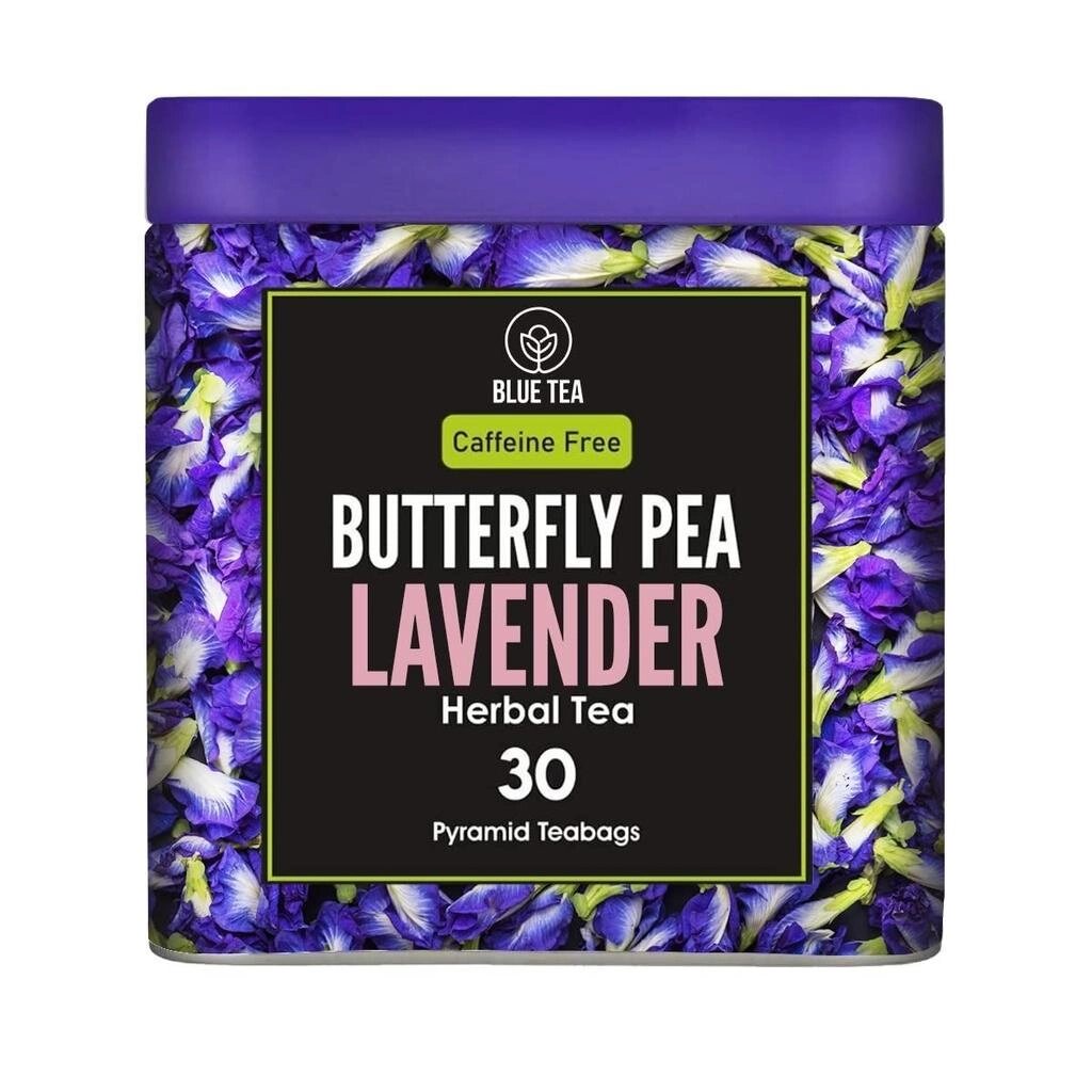 Чай з Кліторії та Лаванди (30 пак, 1,65 г), Butterfly Pea Lavender Herbal Tea,  Blue Tea під замовлення з Індії за 45 від компанії greencard - фото 1