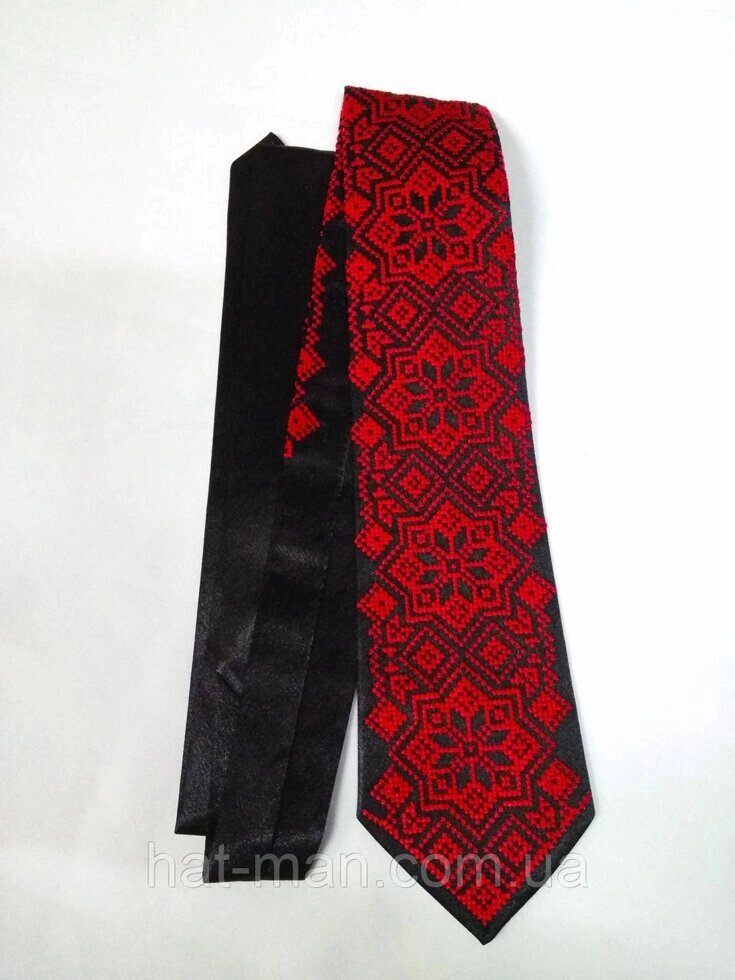 Чоловіча краватка червоно-чорна КодАртикул 2 від компанії greencard - фото 1