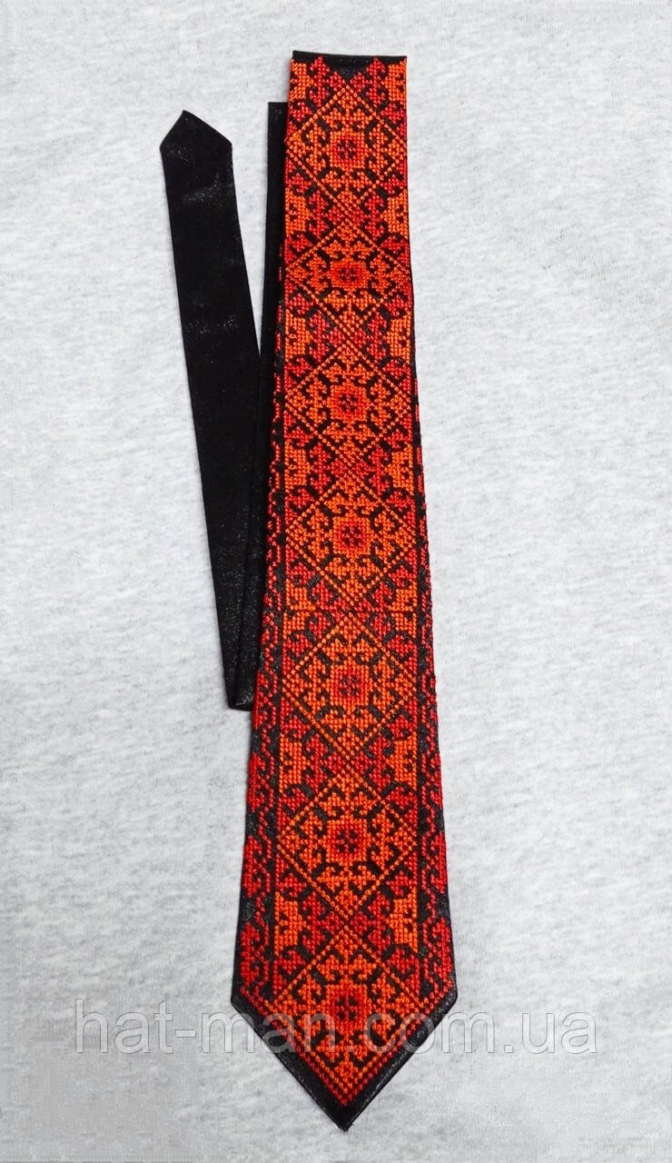 Чоловіча краватка червоно-помаранчева КодАртикул 2 від компанії greencard - фото 1
