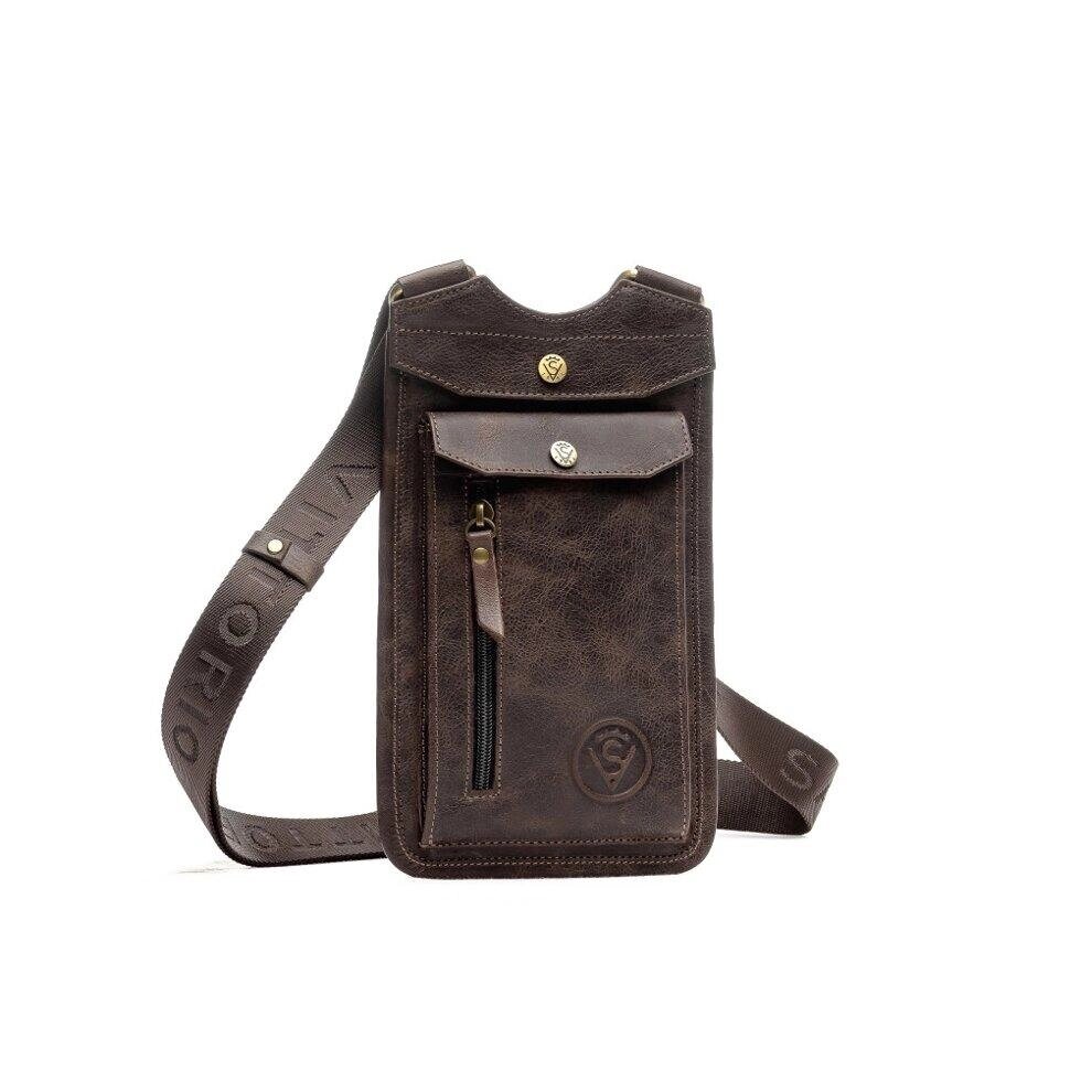 Чоловіча шкіряна сумка через плече (VS050) коричнева матова Код/Артикул 35 VS050 від компанії greencard - фото 1