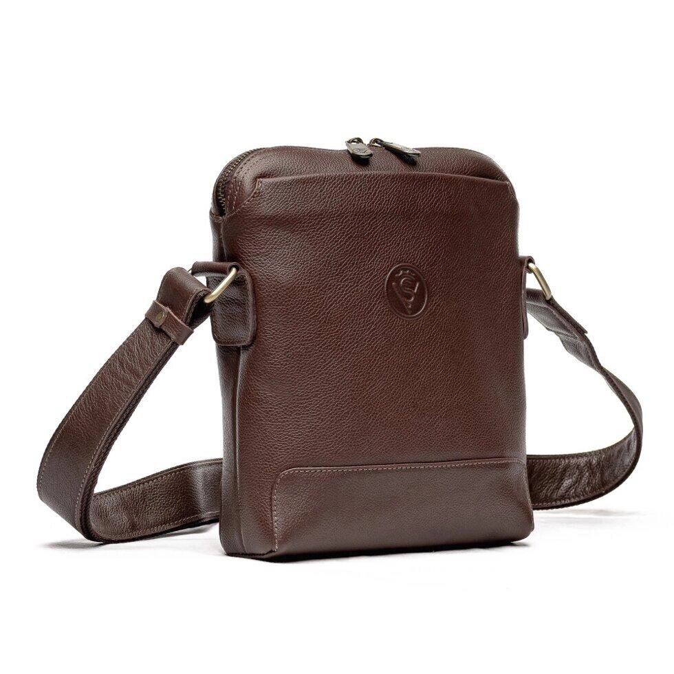 Чоловіча шкіряна сумка через плече (VS092) коричнева Код/Артикул 35 VS092 від компанії greencard - фото 1