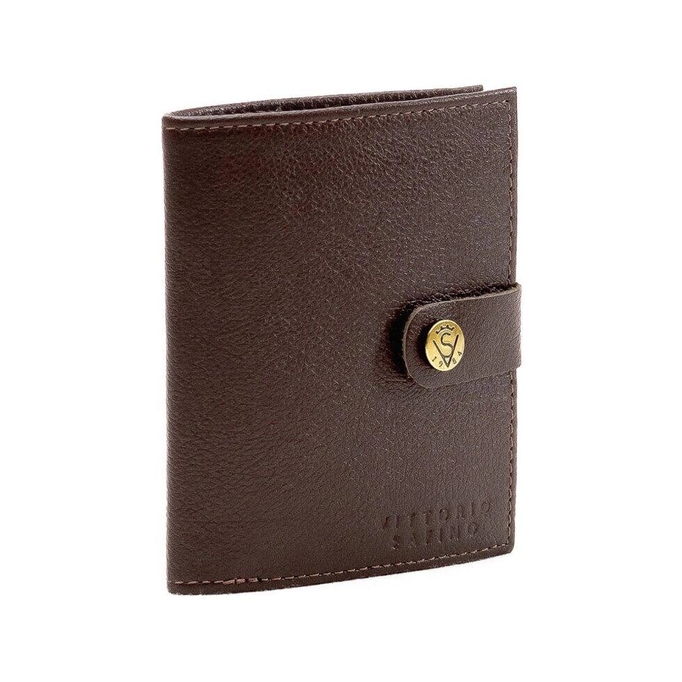 Чоловіче шкіряне портмоне із підкладкою (К1ТК) коричневе Код/Артикул 35 К1ТК від компанії greencard - фото 1