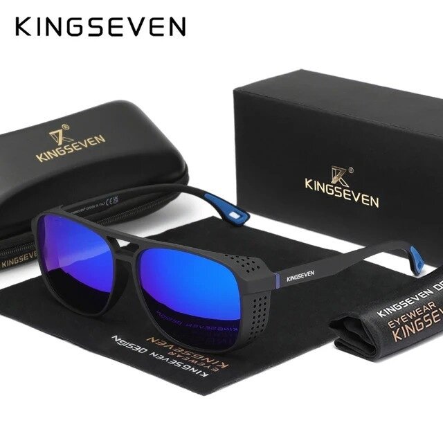 Чоловічі поляризаційні сонцезахисні окуляри KINGSEVEN 790 Black Dark Blue Код/Артикул 184 125182 від компанії greencard - фото 1