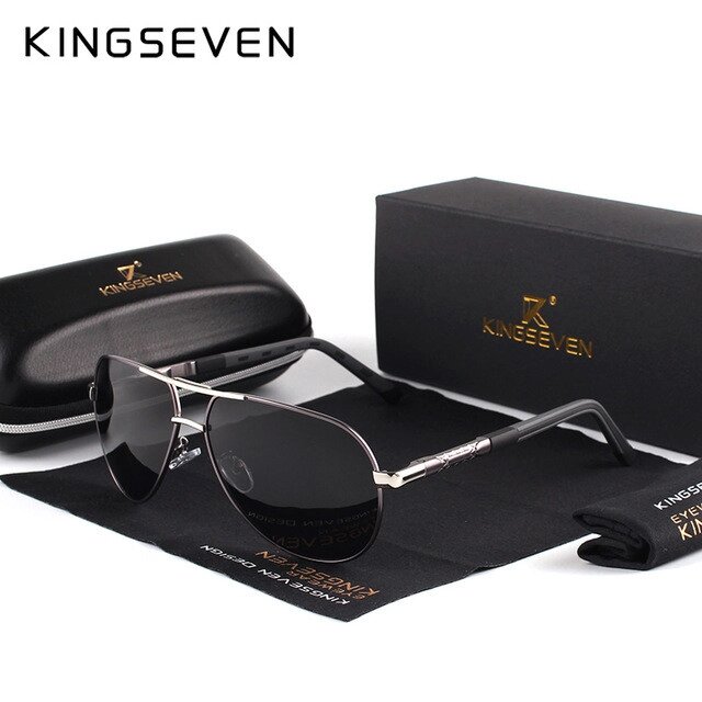 Чоловічі поляризаційні сонцезахисні окуляри KINGSEVEN K725 Gun Grey Код/Артикул 184 від компанії greencard - фото 1