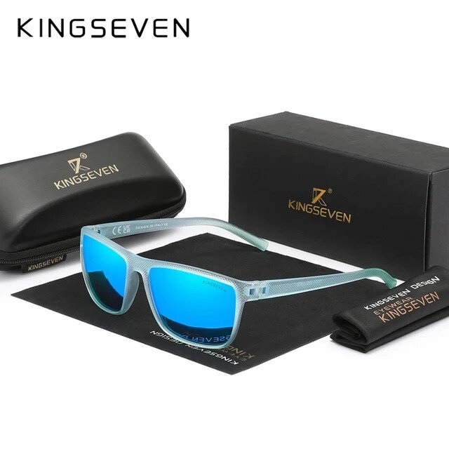 Чоловічі поляризаційні сонцезахисні окуляри KINGSEVEN LC755 Clear Blue Blue Код/Артикул 184 від компанії greencard - фото 1