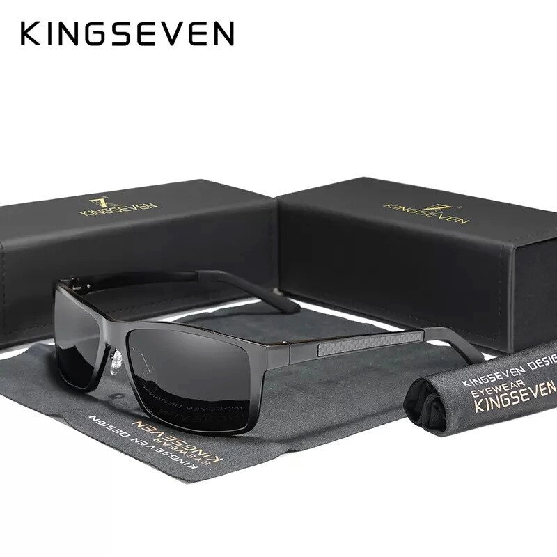 Чоловічі поляризаційні сонцезахисні окуляри KINGSEVEN N7021 Black Gray Код/Артикул 184 123547 від компанії greencard - фото 1