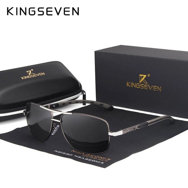 Чоловічі поляризаційні сонцезахисні окуляри KINGSEVEN N724 Gun Gray Код/Артикул 184 від компанії greencard - фото 1