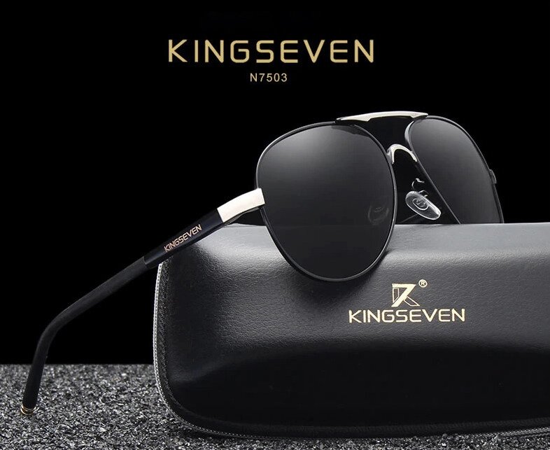 Чоловічі поляризаційні сонцезахисні окуляри KINGSEVEN N7503 Silver Gray Код / Артикул 184 від компанії greencard - фото 1