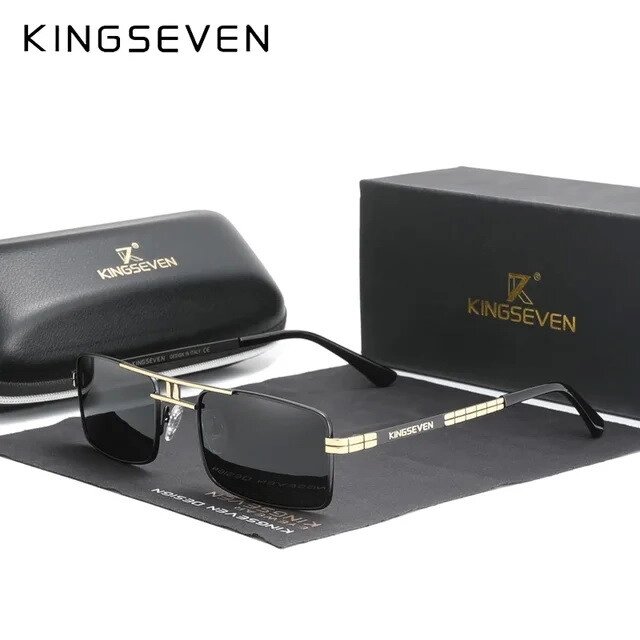 Чоловічі поляризаційні сонцезахисні окуляри KINGSEVEN N760 Gold Gray Код/Артикул 184 124275 від компанії greencard - фото 1