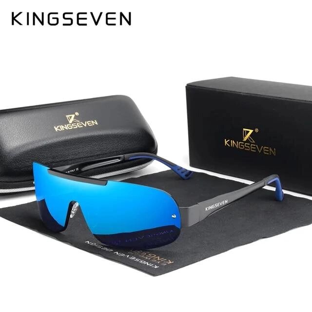 Чоловічі поляризаційні сонцезахисні окуляри KINGSEVEN N7716 Mirror Blue Код/Артикул 184 від компанії greencard - фото 1