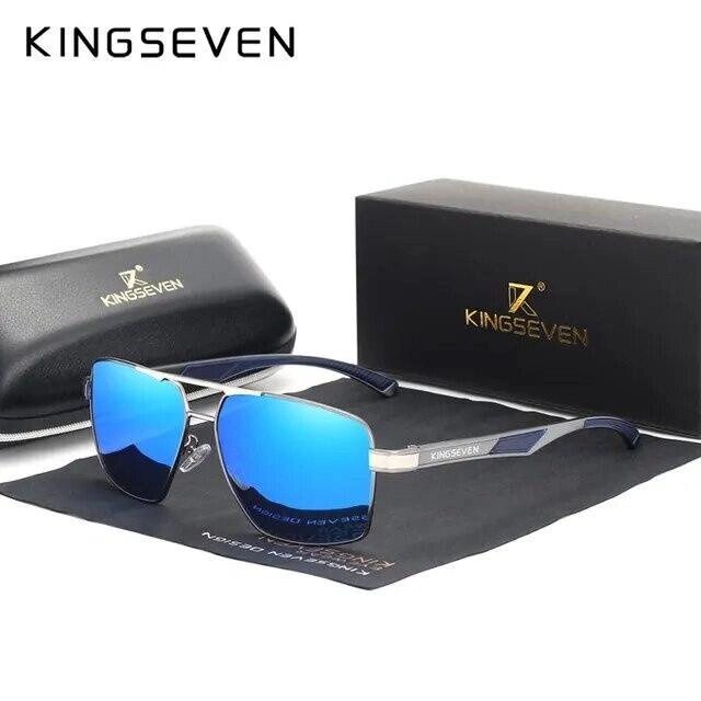 Чоловічі поляризаційні сонцезахисні окуляри KINGSEVEN N7719 Gun Blue Код/Артикул 184 від компанії greencard - фото 1