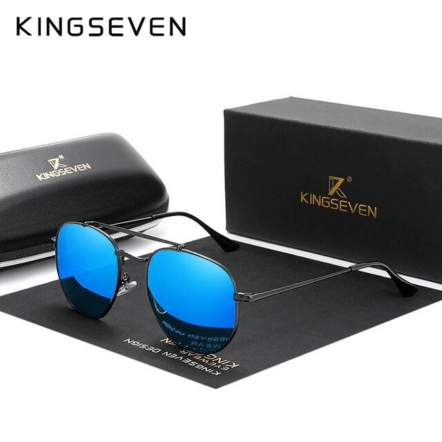 Чоловічі поляризаційні сонцезахисні окуляри KINGSEVEN N7748 Black Blue Код/Артикул 184 від компанії greencard - фото 1