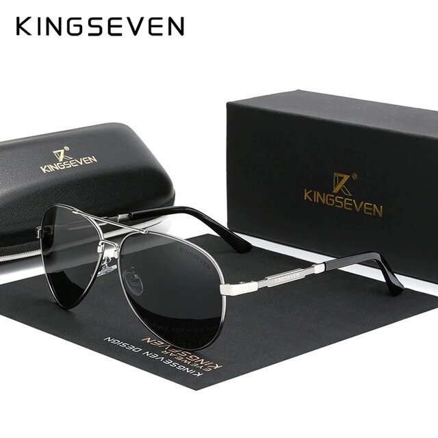 Чоловічі поляризаційні сонцезахисні окуляри KINGSEVEN N7899 Gun Gray Код/Артикул 184 від компанії greencard - фото 1