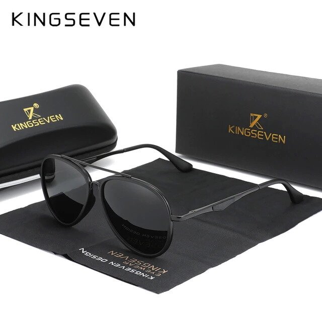 Чоловічі поляризаційні сонцезахисні окуляри KINGSEVEN N7936 Black Gray Код/Артикул 184 від компанії greencard - фото 1