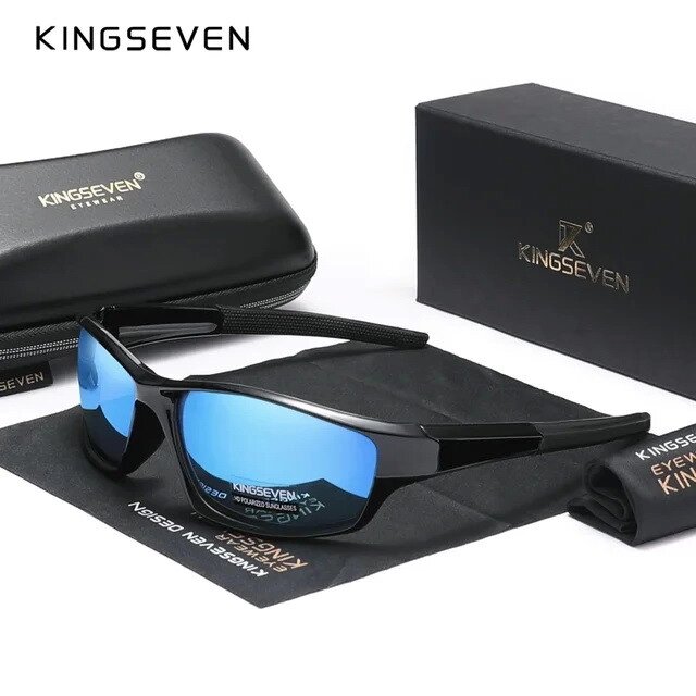 Чоловічі поляризаційні сонцезахисні окуляри KINGSEVEN N881 Black Blue Код/Артикул 184 124223 від компанії greencard - фото 1