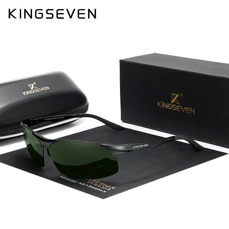 Чоловічі поляризаційні сонцезахисні окуляри KINGSEVEN N9126 Black Green Код/Артикул 184 123724 від компанії greencard - фото 1