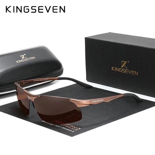 Чоловічі поляризаційні сонцезахисні окуляри KINGSEVEN N9126 Brown Код/Артикул 184 від компанії greencard - фото 1