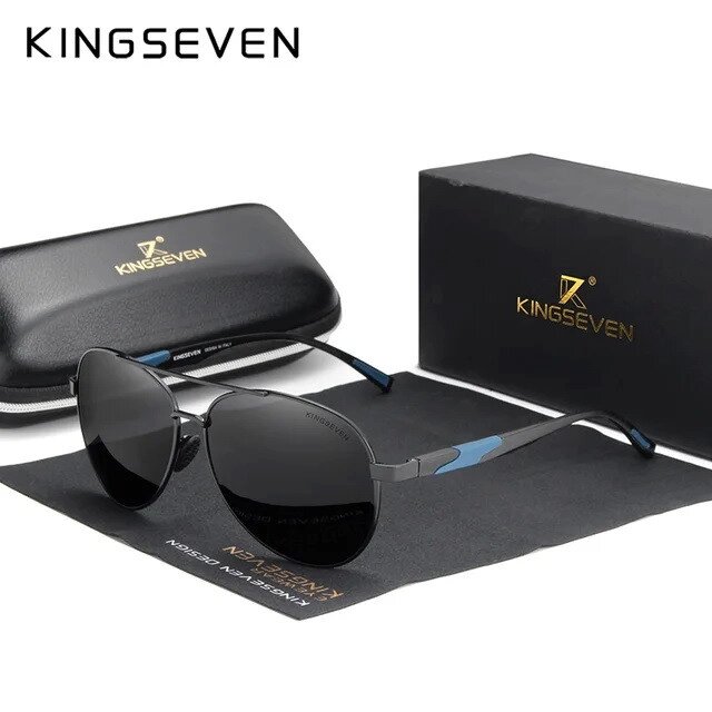 Чоловічі поляризаційні сонцезахисні окуляри KINGSEVEN NF7228 Blue Gray Код/Артикул 184 від компанії greencard - фото 1
