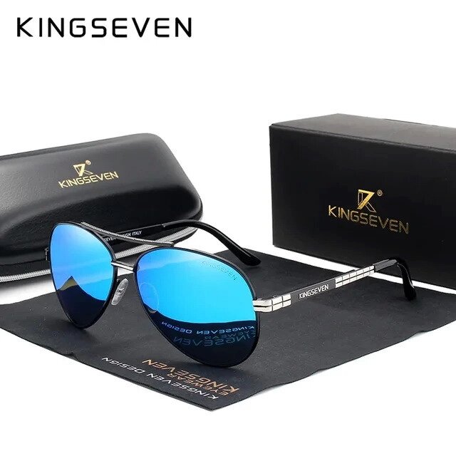 Чоловічі поляризаційні сонцезахисні окуляри KINGSEVEN NK7840 Black Blue Код/Артикул 184 від компанії greencard - фото 1