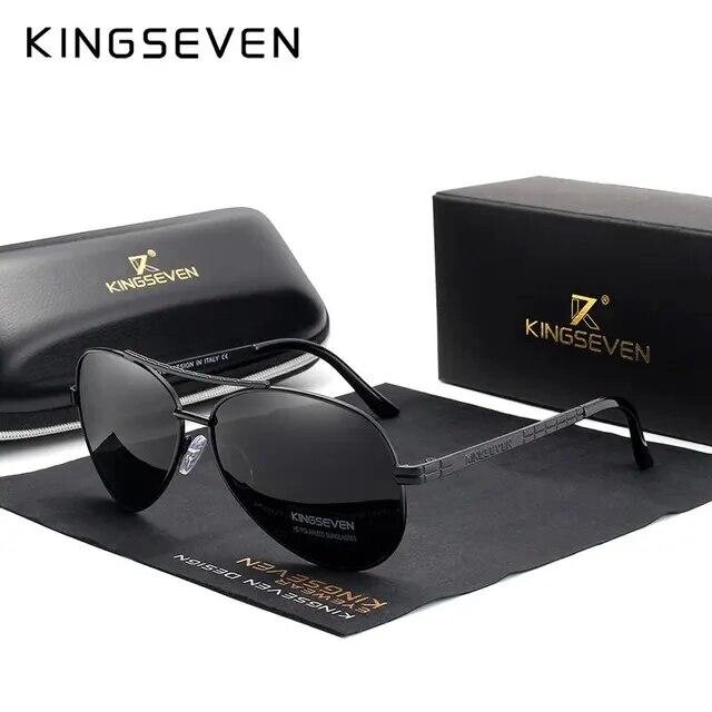 Чоловічі поляризаційні сонцезахисні окуляри KINGSEVEN NK7840 Black Gray Код/Артикул 184 від компанії greencard - фото 1