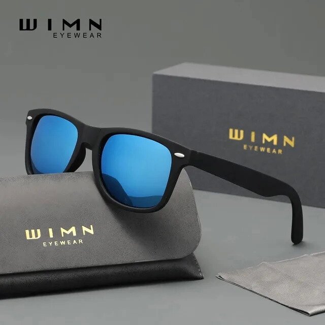 Чоловічі поляризаційні сонцезахисні окуляри WIMN 2140 Black Blue Код/Артикул 184 від компанії greencard - фото 1