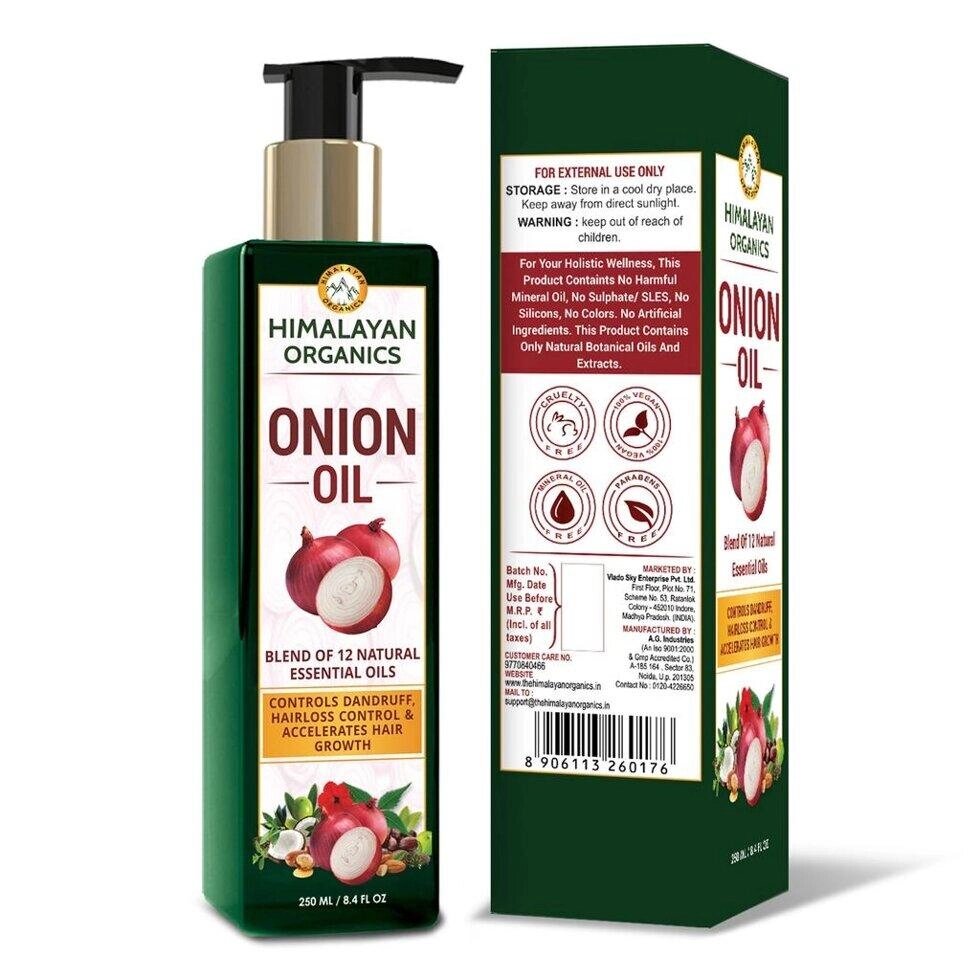 Цибулева олія для волосся (250 мл), Onion Hair Oil,  Himalayan Organics Під замовлення з Індії 45 днів. Безкоштовна від компанії greencard - фото 1