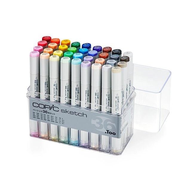 COPIC Scetch Markers Basic базовий набір спиртових маркерів, 36шт. під замовлення з Японії за 30 днів, доставка від компанії greencard - фото 1