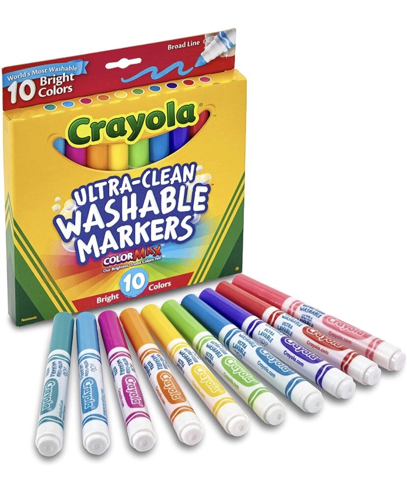 Crayola Ultraclean Broadline Bright Markers. Змивні маркери, неонові Код/Артикул 75 2011005 Код/Артикул 75 2011005 від компанії greencard - фото 1