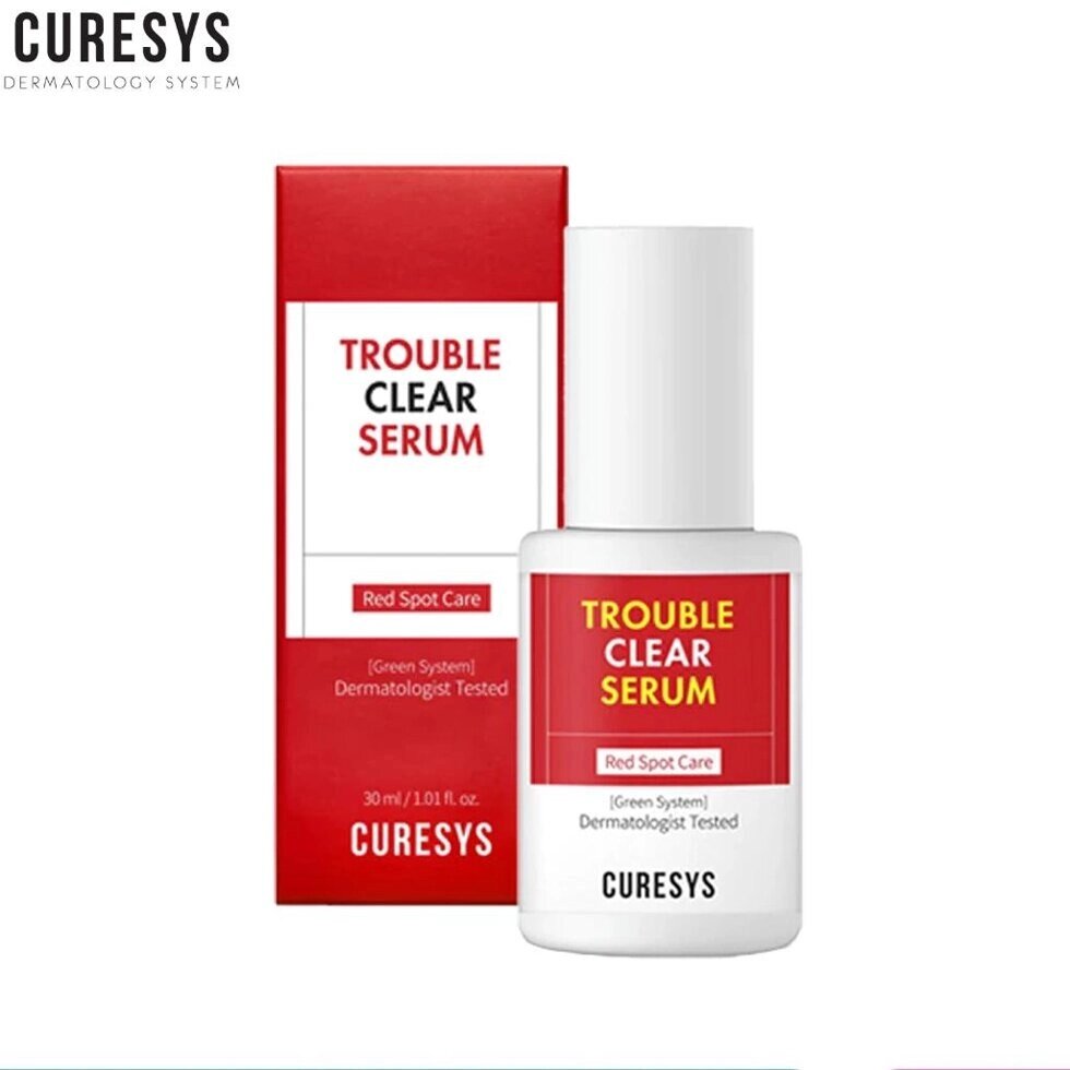 Curesys Trouble Clear Serum, догляд за червоними плямами, Green System, протестовано дерматологами, 30 мл. Під від компанії greencard - фото 1