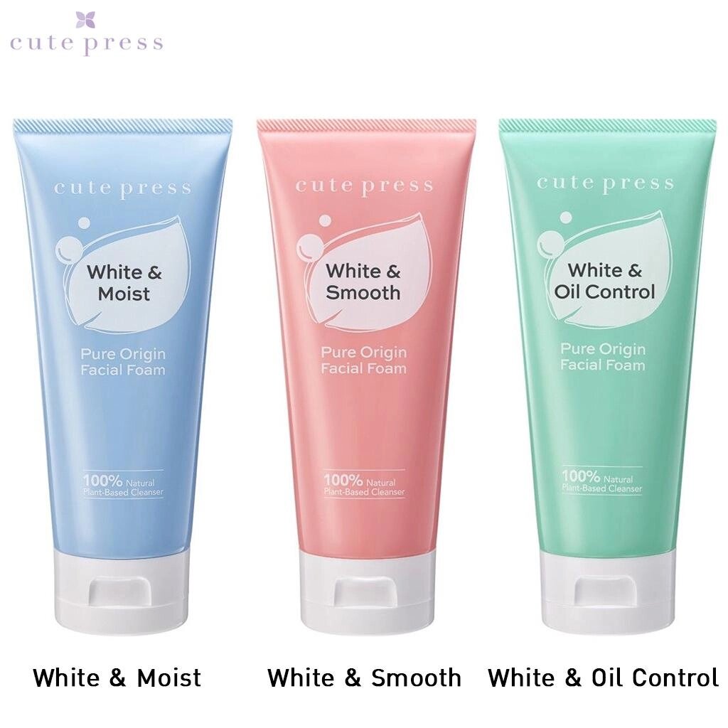 Cute Press Пінка для обличчя Pure Origin White & Moist / White & Smooth / White & Oil Control 120 р. - Тайський догляд від компанії greencard - фото 1