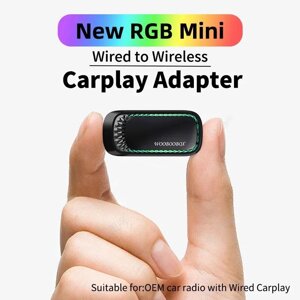 Кольоровий RGB бездротовий адаптер Carplay Smart AI Box Автомобільний OEM дротовий Carplay до бездротового USB-ключа