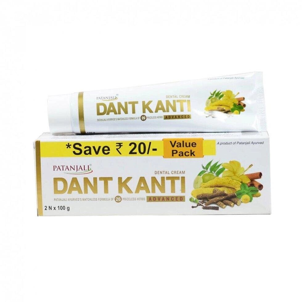 Дант Канті: зубна паста на основі 26 трав (200 г), Dant Kanti Advanced Toothpaste,  Patanjali Під замовлення з Індії 45  від компанії greencard - фото 1