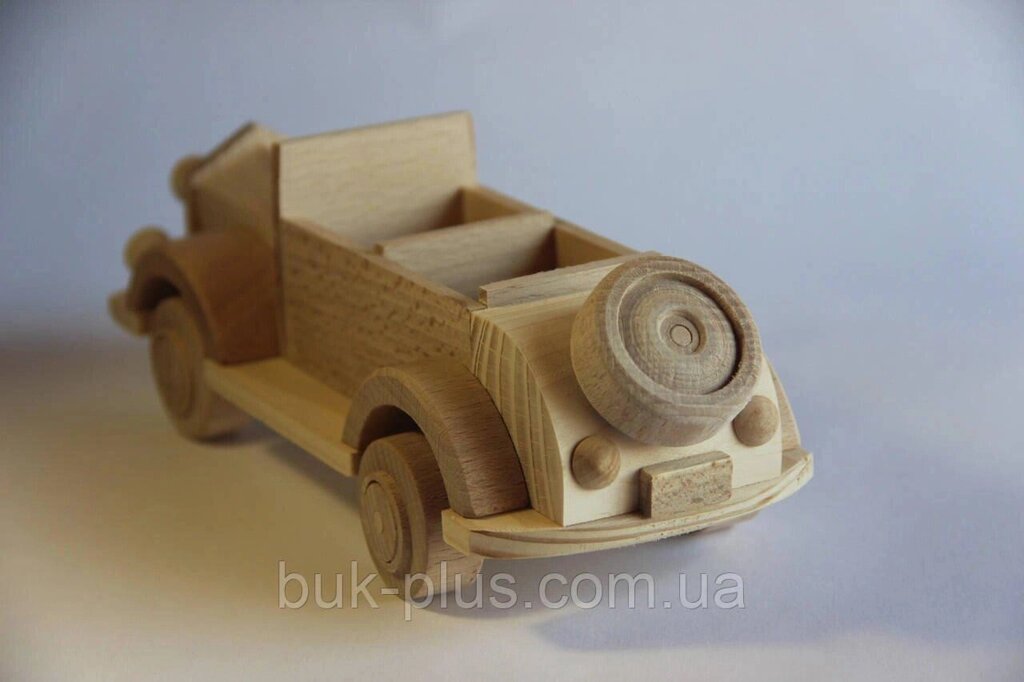 Дерев'яна іграшка, машинка кабріолет "Форд" Код/Артикул 3 від компанії greencard - фото 1