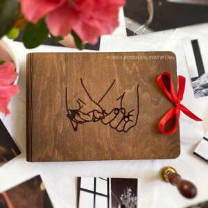 Фотоальбом з дерева на подарунок для закоханих | Альбом А5 з дерев'яною обкладинкою Код/Артикул 182