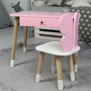Дитячий столик і стільчик рожевий. Столик із шухлядою для олівців і розмальовок Код/Артикул 115 74115