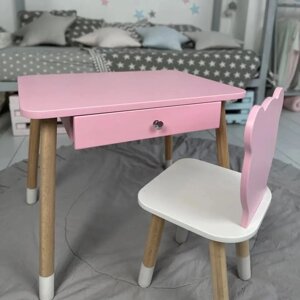 Дитячий столик і стільчик рожевий. Столик із шухлядою для олівців і розмальовок Код/Артикул 115 78895