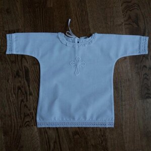 Дитяча сорочка для хрещення з домотканого полотона Код/Артикул 4 РБ-02