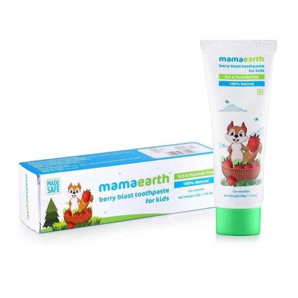 Дитяча зубна ягідна паста (50 г), Berry Blast Toothpaste for Kids,  Mamaearth Під замовлення з Індії 45 днів. від компанії greencard - фото 1