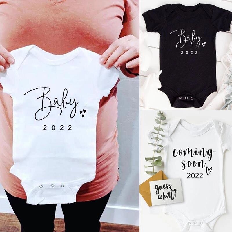 Дитяче оголошення Onesies Coming Soon 2022 Newborn Baby Bodysuits Summer Boys Girls Romper Body Pregnant Reveal під від компанії greencard - фото 1