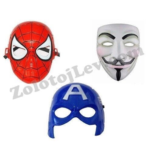 Дитячі маски героїв набір 3 шт Код/Артикул 21 PR0353 від компанії greencard - фото 1