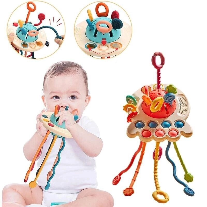 Дитячі розвиваючі іграшки Монтессорі для сенсорного розвитку, мотузка для захоплення пальців, навчальна іграшка від компанії greencard - фото 1