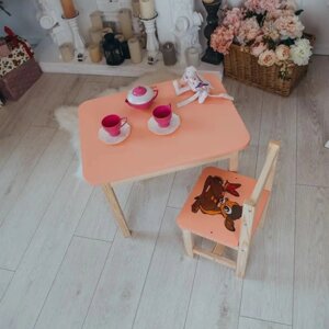 Для гри, навчання, малювання. Дитячий столик із шухлядою та рожевий стільчик Код/Артикул 115 5431, 4033